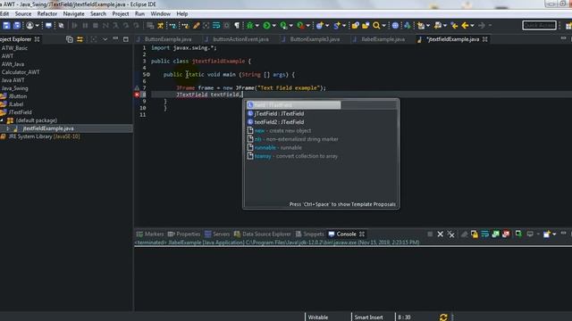 3. JTextField Java Swing Tutorial without voice