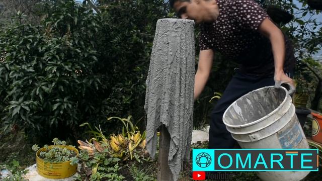 COMO HACER MATERAS FACIL Y RAPIDO con una toalla y cemento??? DIY