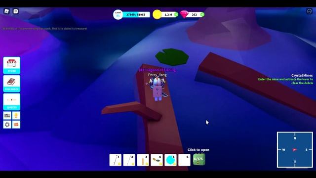 Roblox Fishing Simulator How to unlock crystal mine fishing area