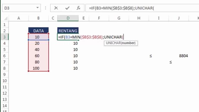 Cara Membuat Rentang Nilai Dari Data Angka di Excel