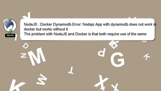 NodeJS : Docker Dynamodb Error: Nodejs App with dynamodb does not work in docker but works without