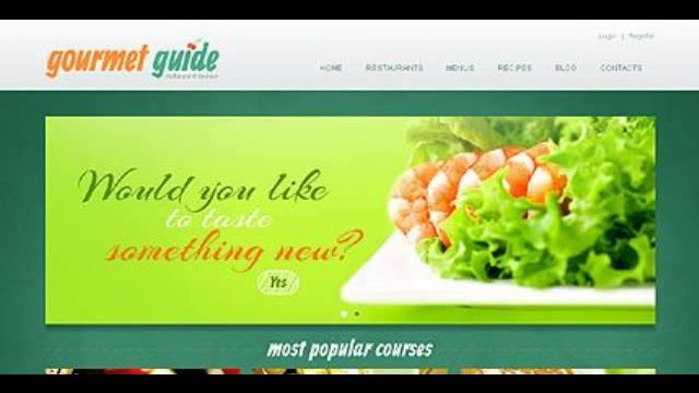 Preview Green Restaurant Reviews Joomla Template by Oldman