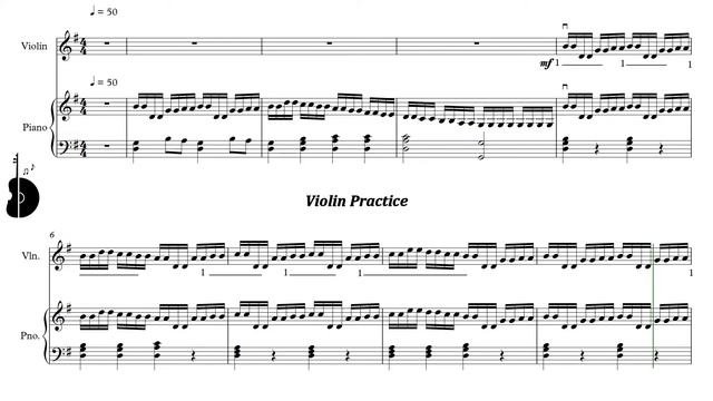 Suzuki Violin Book 1 | Etude | Variation | Piano Accompaniment | PPM = 50