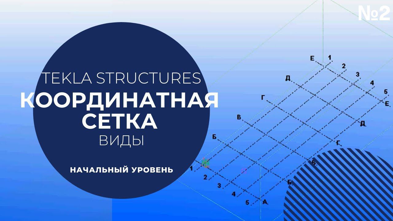 Виды, координатная сетка Tekla Structures