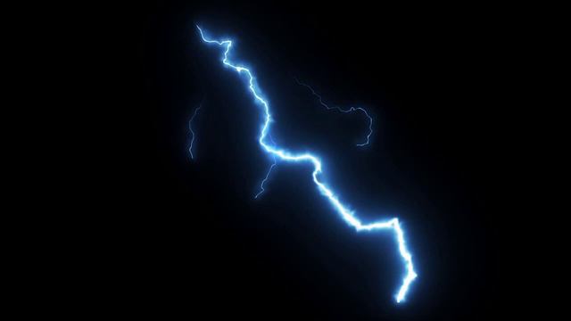 Молния.Хромакей.  Футаж.  Молния на чёрном.Lightning