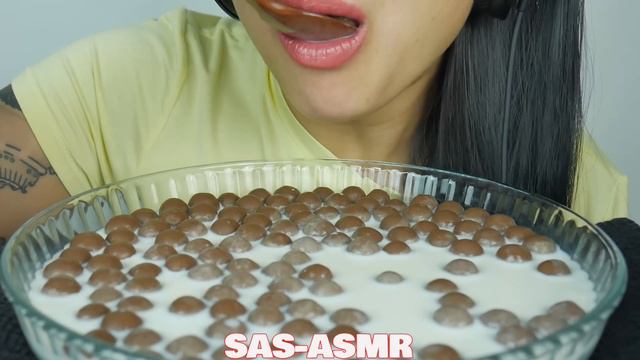 ASMR MALTESERS CHOCOLATE BALLS and MILK (CRUNCHY EATING SOUNDS) | SAS-ASMR