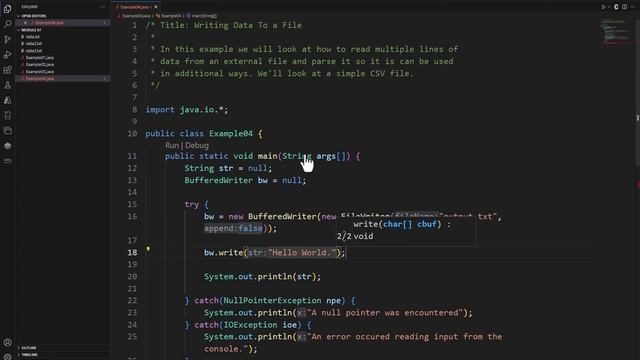 Java Practice Examples - Module 7-4 Writing to a Text File