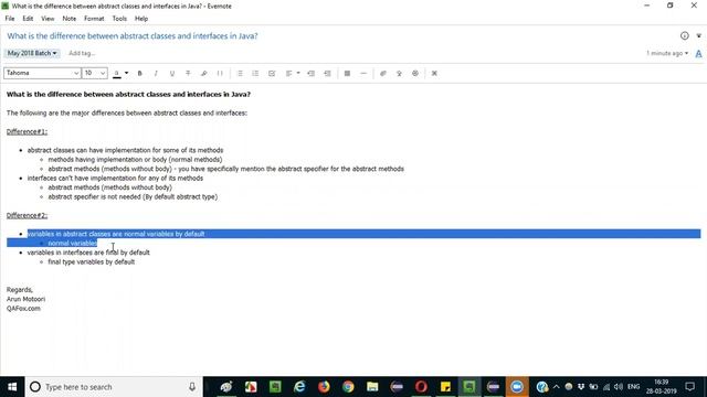 Selenium Interview Question 79 -  Difference between abstract classes and interfaces in Java?