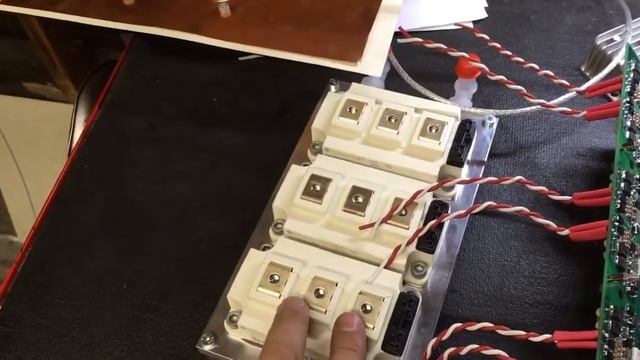 DIY 3-phase AC motor inverter on bench