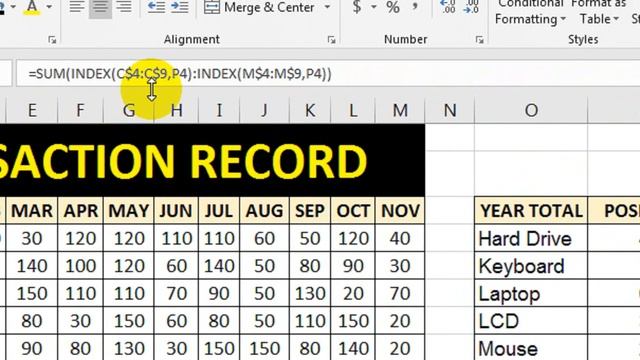 sum index match multiple columns