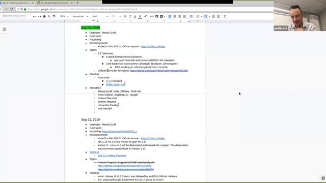 Kubernetes SIG CLI 20190925