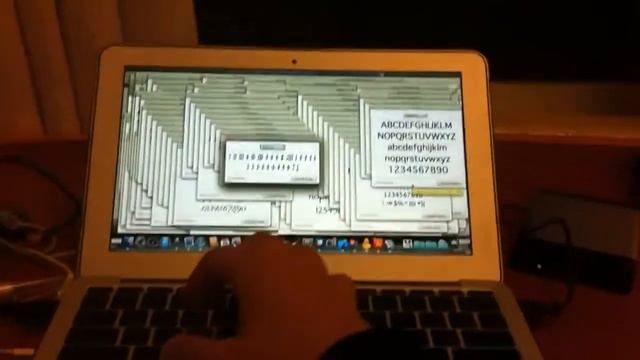 MacBook Air: Opened 329 fonts from external hdd USB