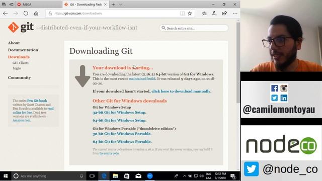 S01E0.1 - curso de git con nodeschool - instalar git en windows 10