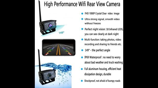 Casoda Latest HD1080P WiFi Wireless Backup Camera for iPhone and Android