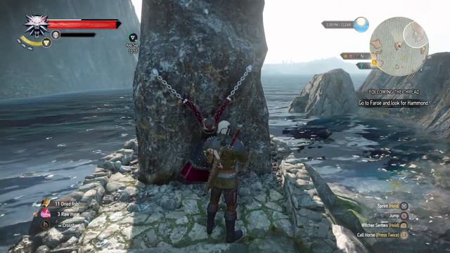The Witcher 3 Wild Hunt - Birna Bran chained to Rock