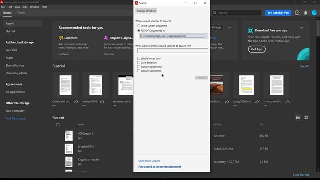 Search in every PDF file in a folder||Search in multiple PDF files