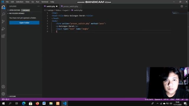 Struktur Penggunaan Switch - Visual Studio Code & Xampp