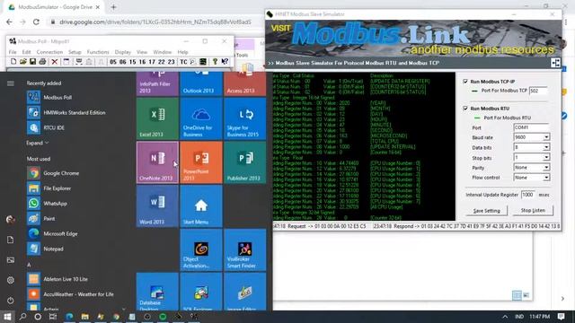 Try Modbus Poll from Witte Software and Microsoft Excel