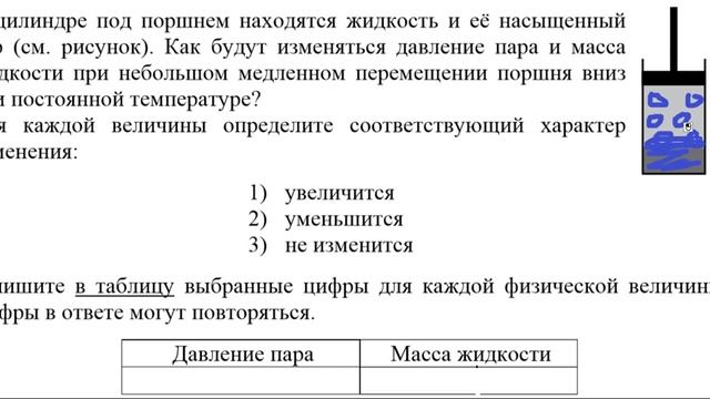 Демо версия ЕГЭ по физике 2016. Задание А11. Насыщенный пар