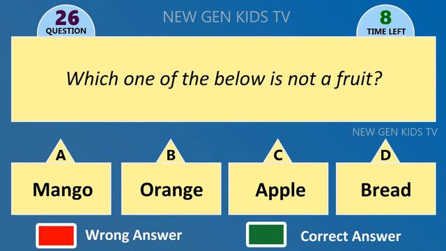 Kindergarten Quiz | Educational Video For Kids | Children Online Quiz | Age 3 to 8 Years Old