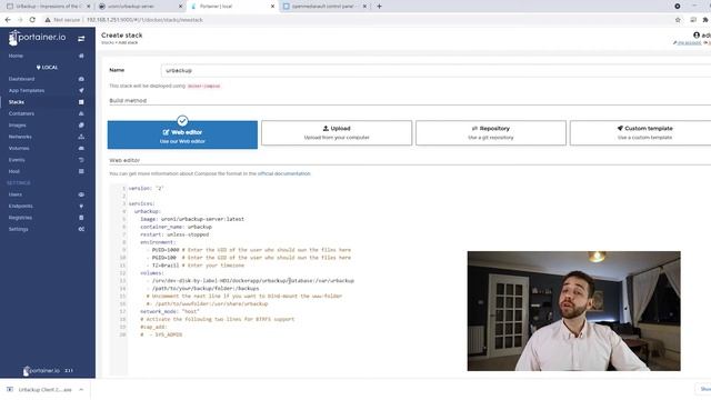Instalando o Urbackup no Docker - para fazer backup do computador no servidor