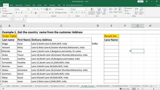 How to return characters from the end of a text in Excel | Right Function Explained With Example