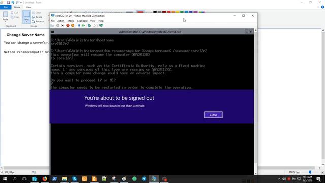 Изменение имени  сервера используя netdom | Windows Server Core