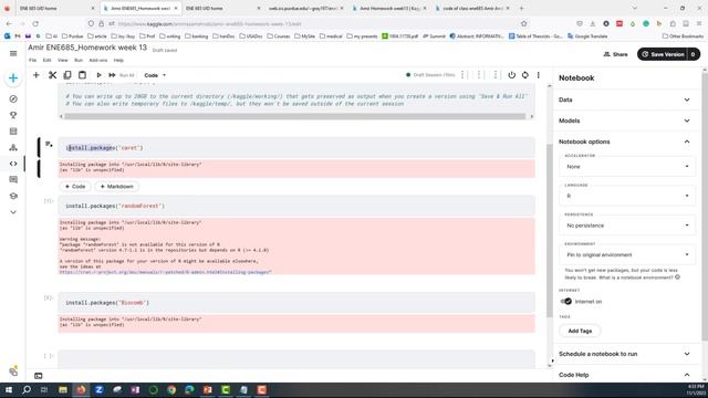 How to upload and use Kaggle for feature selection in R