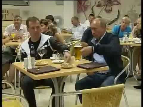 Путин и Медведев на футболе