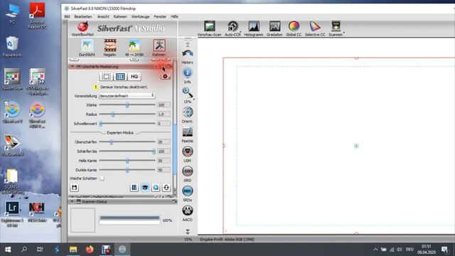 Farb-Negativstreifen und -Rollen scannen mit Silverfast auf Nikon Coolscan 5000