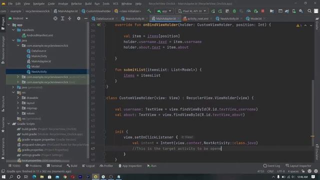 RecyclerView OnClickListener to New Activity Android Studio