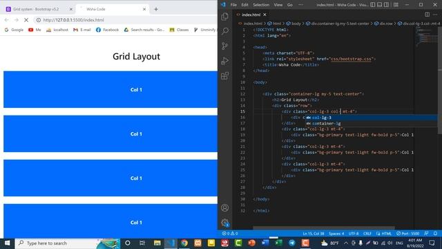 Bootstrap 5 Tutorial for Beginners 06 Responsive Grid Layout in Bootstrap ( Kurdish )
