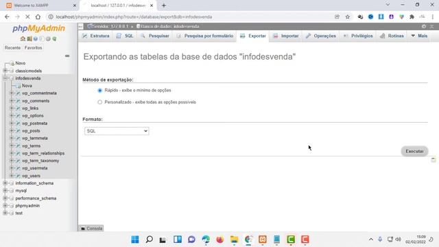 Como exportar e importar banco de dados MYSQL