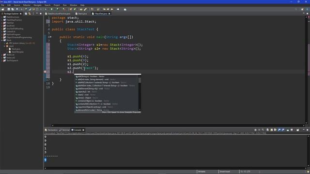 [ENG] JAVA UTIL Stack Class implementation with Linked list | How to use Java.util.Stack