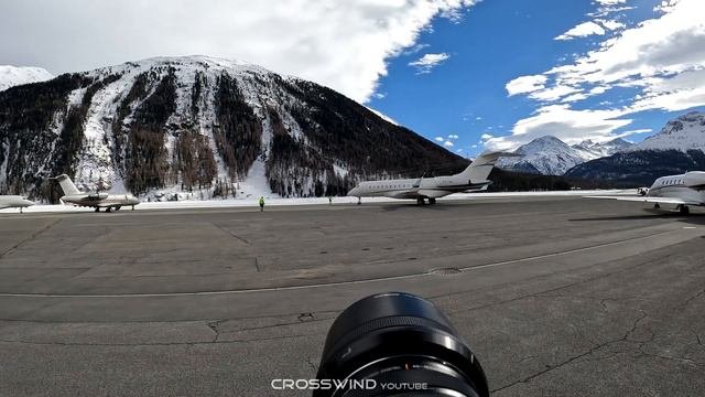 Bombardier Global 6000  Landing and Take Off  Engadin Airport  18.02.2022