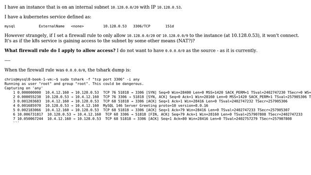 DevOps & SysAdmins: Firewall filter for subnet to allow access from Kubernetes pod?