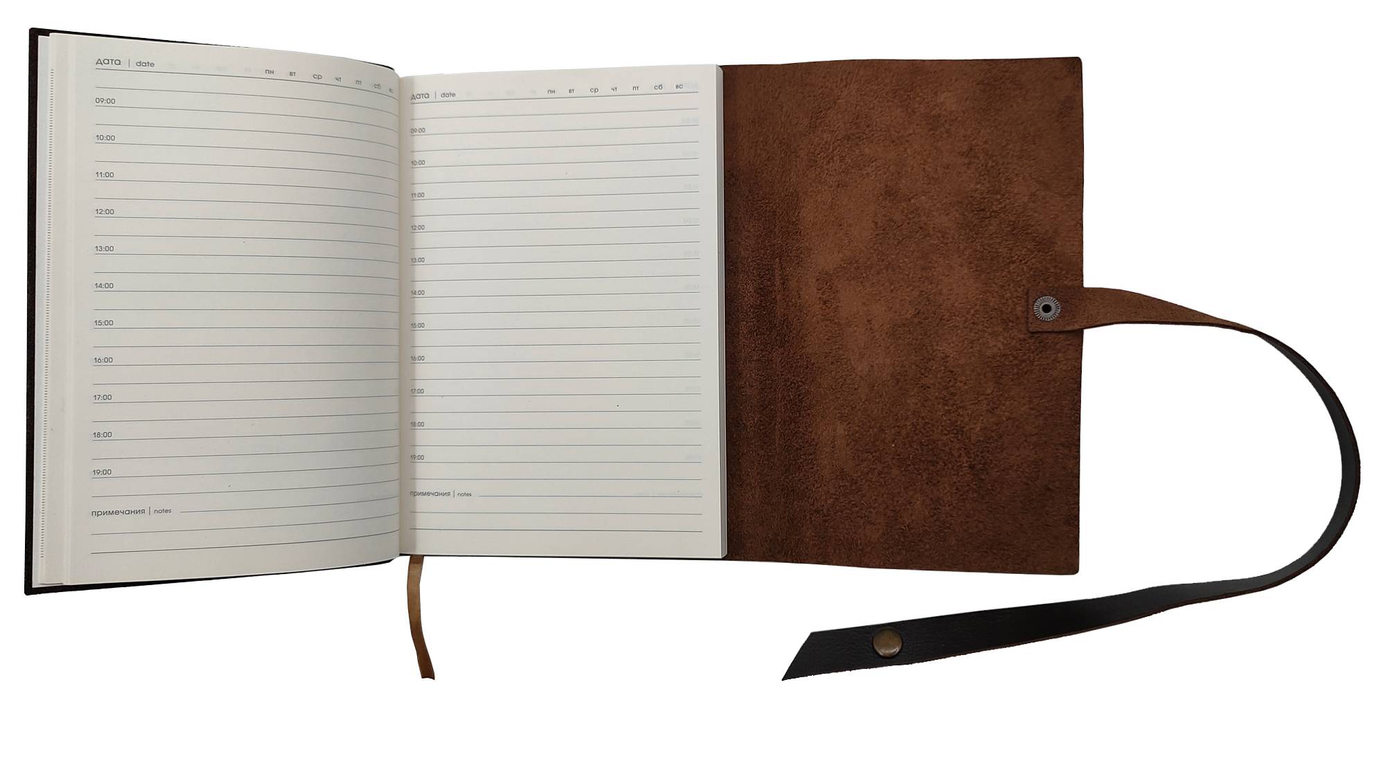 MBN-BOOK-BR. Ежедневник из натуральной кожи с эффектом Пулл-ап (Pull-Up). Коричневый