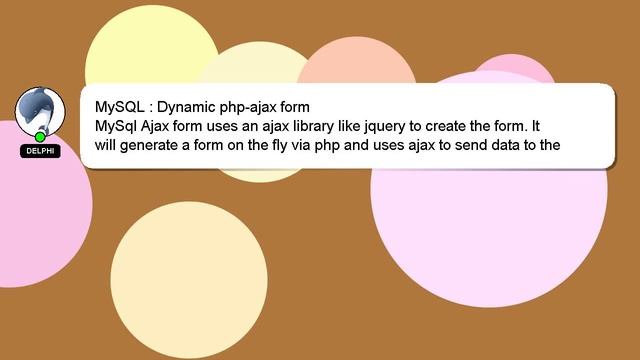 MySQL : Dynamic php-ajax form
