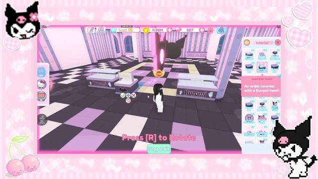  kuromi cafe floor 4 speedbuild  my hello kitty cafe 