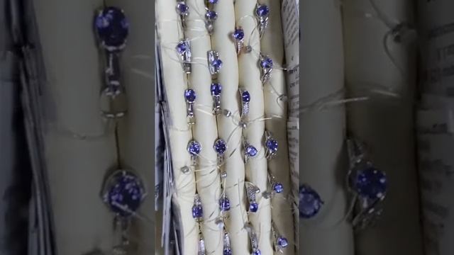 Серьги Кольца из серебра александрит