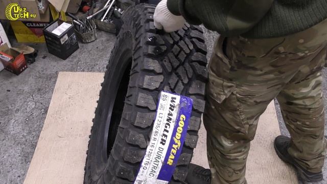 УазТех: Самостоятельная ошиповка НОВЫХ шин