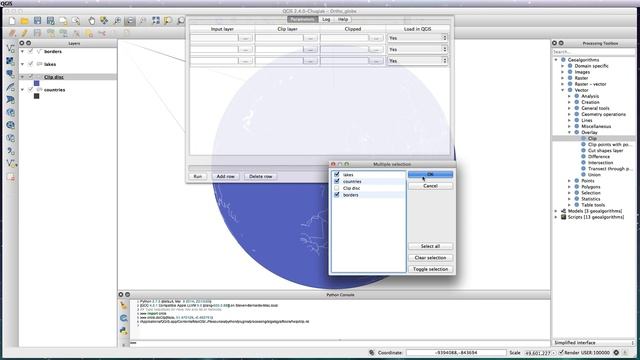 QGIS lesson 19 – Creating a globe projection