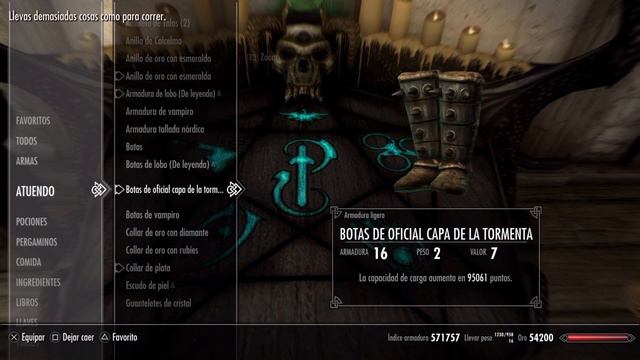SKYRIM TRUCO PORTAR PESO ILIMITADO