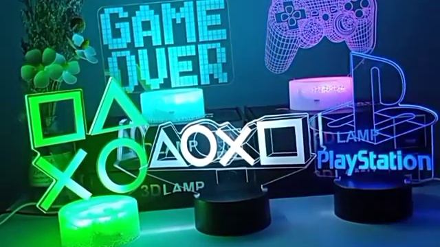 3D ночник, игровая комната, Настройка светильник, игровой консоли значок, playstation, али экспресс