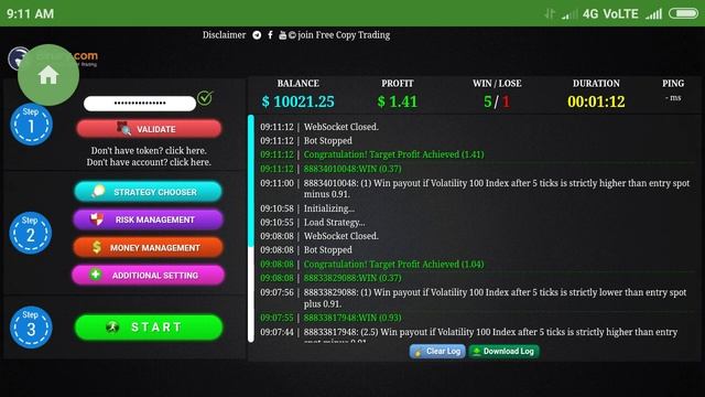 #AUTOTRADING in binary.com using #SNIPERBOT