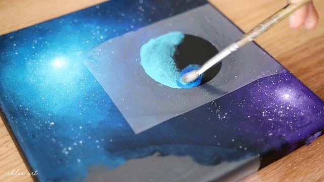 Galaxy Painting  Black canvas painting  Acrylic painting tutorial 85