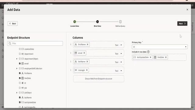 How to add data to Table component with Service Data Provider SDP in Visual Builder VBCS oj-tabl