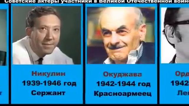 Советские актёры, участники Великой отечественной войны