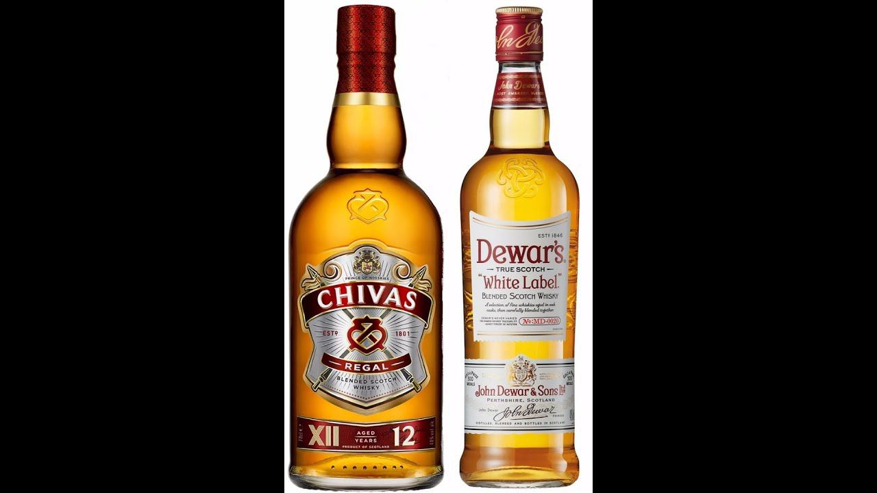 Сравнение Blended Scotch Whisky Dewars White Label с Whisky Chivas Regal.
