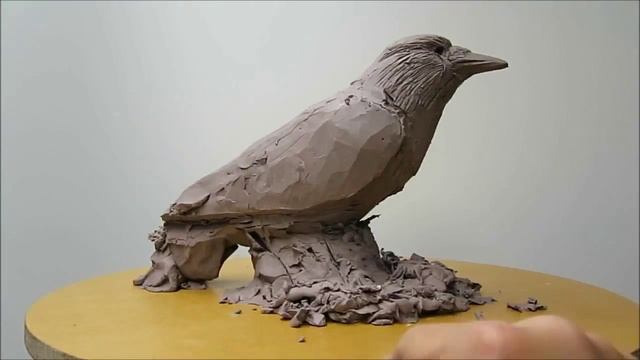 Sculpting a bird - Jackdaw